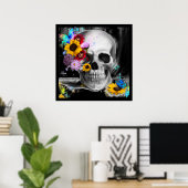 Blumengothügel mit Spritzern Poster (Heimbüro)