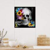 Blumengothügel mit Spritzern Poster (Küche)