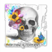 Blumengotik alles ist vorübergehend aufkleber (Vorderseite)