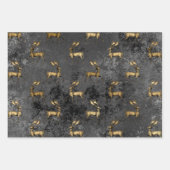 Blumengotik Grunge Weihnachtsmuster Geschenkpapier Set (Vorderseite 3)