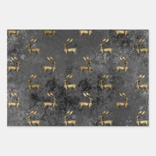 Blumengotik Grunge Weihnachtsmuster Geschenkpapier Set (Vorderseite 3)