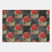 Blumengotik Grunge Weihnachtsmuster Geschenkpapier Set (Vorderseite 2)