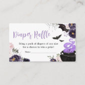 Blumengotik Halloween Coffin Diaper Raffle Begleitkarte (Vorderseite)