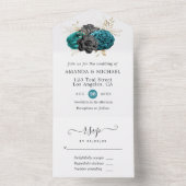 Blumengotik in einer Einladung (Innen Boden)