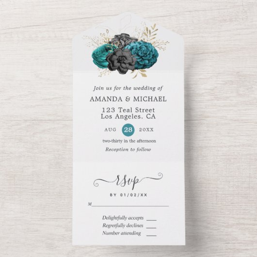 Blumengotik in einer Einladung (Innen Boden)