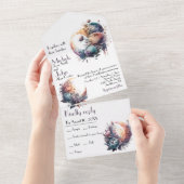 Blumengotik-Mondhandfasts All In One Einladung (Abreißen)