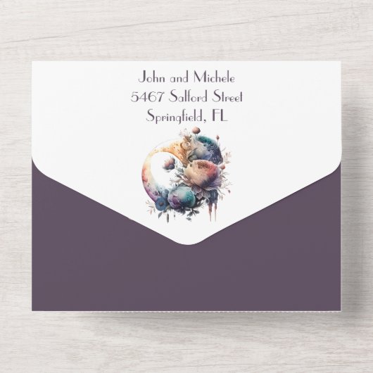 Blumengotik-Mondhandfasts All In One Einladung (Rückseite)