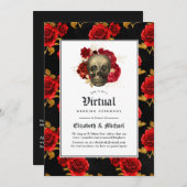 Blumengotik Online Virtual Wedding Einladung (Vorne/Hinten)