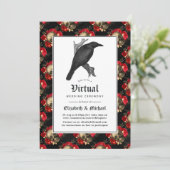 Blumengotik Online Virtual Wedding Einladung (Stehend Vorderseite)