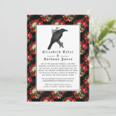 Blumengotik reduzierte Hochzeitgastliste Ankündigung (Stehend Vorderseite)