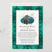 Blumengotik reduzierte Hochzeitgastliste Ankündigung (Vorne/Hinten)