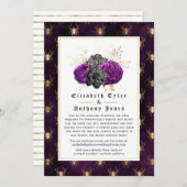 Blumengotik reduzierte Hochzeitgastliste Ankündigung (Vorne/Hinten)