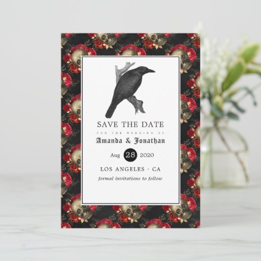 Blumengotik Save The Date (Stehend Vorderseite)