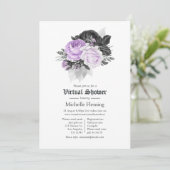 Blumengotik virtuelles Brautparty Einladung (Stehend Vorderseite)