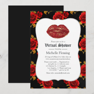 Blumengotik virtuelles Brautparty Einladung