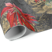 Blumengotik Weihnachtsmuster Geschenkpapier (Rolleneckpunkt)