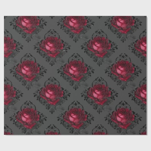 Blumengotik Weihnachtsmuster Geschenkpapier (Flach)