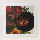 Blumengöttin Afrozentrisches Porträt Puzzle (Horizontal)