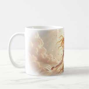 Blumengöttin, die unter Wolken erblüht Tasse