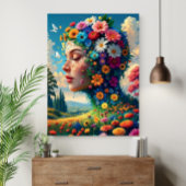 Blumengöttin Surrealer Kunstposter Poster
