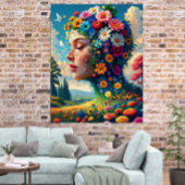 Blumengöttin Surrealer Kunstposter Poster
