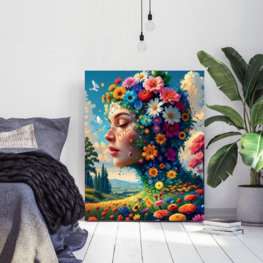 Blumengöttin Surrealer Kunstposter Poster