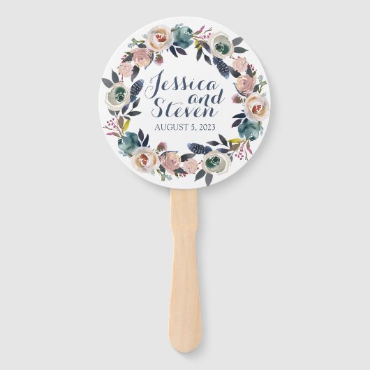 Blumengrace-Hochzeitsprogramm Fächer (Vorderseite)