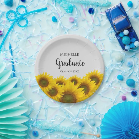 Blumengraduate Gelbblütenklasse Pappteller (Party)