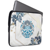 Blumengrafik, Aquamarine Mandala-Blumenrahmen Laptopschutzhülle (Vorne Rechts)