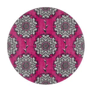 Blumengrafik Blumen Rosa Nahtlos Schneidebrett