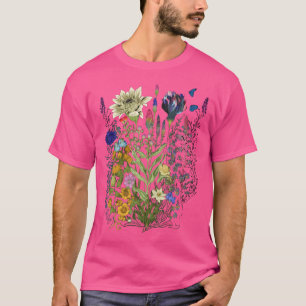 Blumengrafik für Frauen Wildblumen Floral Garteni T-Shirt