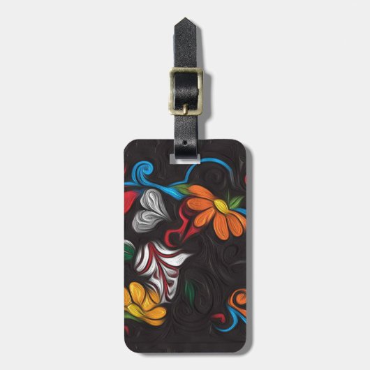 Blumengrafik Gepäckanhänger (Vorderseite vertikal)