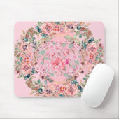 Blumengrafik, rosa Blumenreste Mousepad (Mit Mouse)