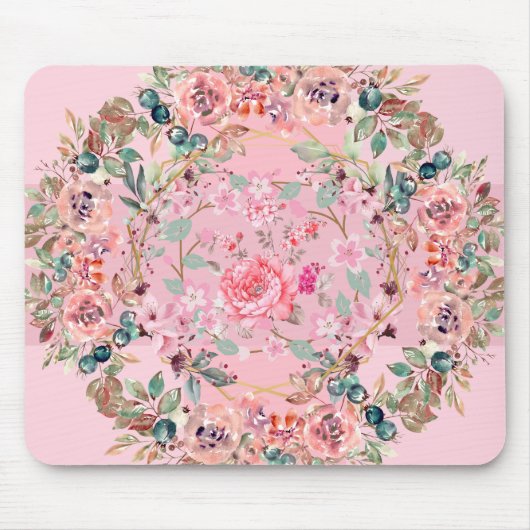 Blumengrafik, rosa Blumenreste Mousepad (Vorne)