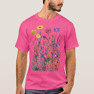 Blumengrafik S für Frauen Wildblumen Florale Garde T-Shirt