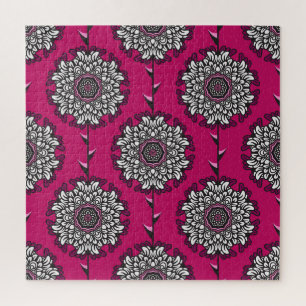 Blumengrafische Blumen Rosa Nahtlos Puzzle