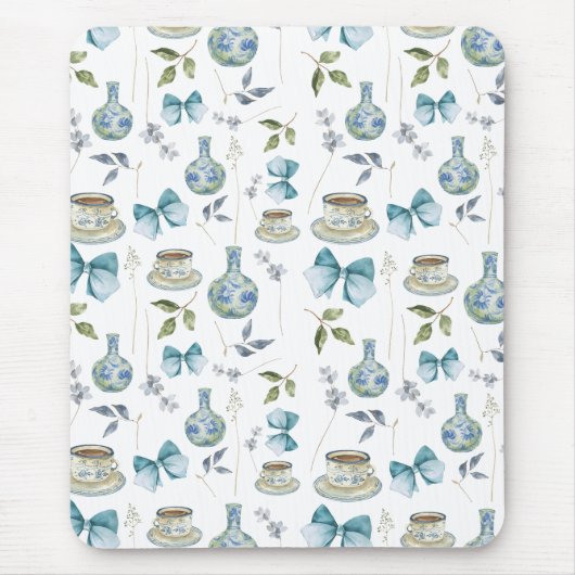 Blumengrandmillennial Watercolor Bow Mouse Pad Mousepad (Vorne)