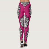 Blumengraphische Blume rosa Nahtlos Leggings (Rückseite)
