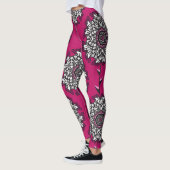 Blumengraphische Blume rosa Nahtlos Leggings (Links)