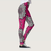 Blumengraphische Blume rosa Nahtlos Leggings (Rechts)