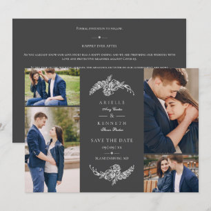 Blumengrau 4 Fotos Minimalistische Collage Wedding