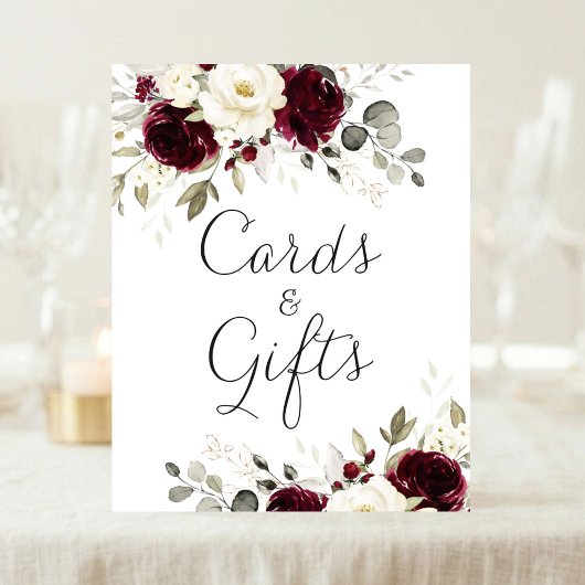Blumengrau Hochzeitskarten - Schild