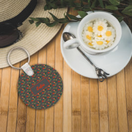 Blumengrau-Muster Wildblumen Name Schlüsselanhänge Schlüsselanhänger