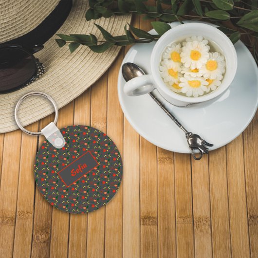 Blumengrau-Muster Wildblumen Name Schlüsselanhänge Schlüsselanhänger