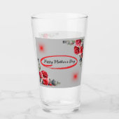 Blumengrau und Rot zum Muttertag | Glas (Vorderseite)