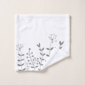 Blumengrau und Weiß Moderne Badhandtuch Set (Waschlappen)