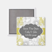 blumengraue und gelbe Hochzeit geblüht Magnet (Vorderseite/Rückseite)