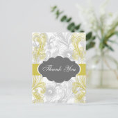 blumengraue und gelbe Hochzeit geblüht Postkarte (Stehend Vorderseite)