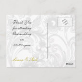 blumengraue und gelbe Hochzeit geblüht Postkarte (Rückseite)