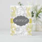 blumengraue und gelbe Hochzeit geblüht RSVP Karte (Stehend Vorderseite)
